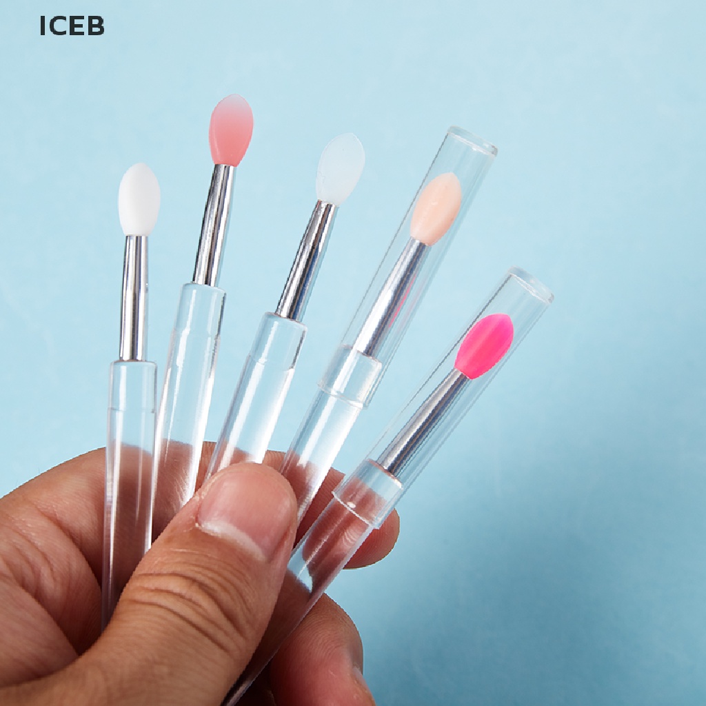 Ic Bộ 2 Cọ Son Bóng Silicone Với Nắp Đậy Bụi Bẩn my