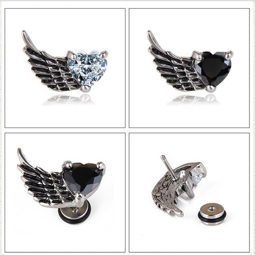 Bông Tai Nam Hình Cánh Titan Ko Đen TT 3380 - 1 Chiếc