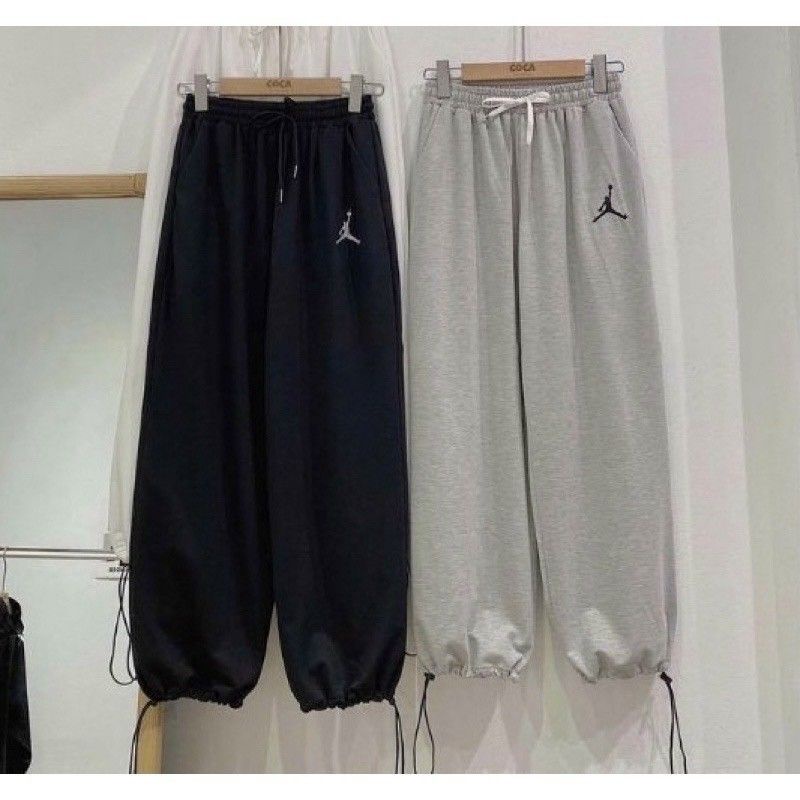 Quần nỉ thể thao thêu logo jordan unisex nam nữ,quần jogger dây rút from rộng thời trang thu đông mới