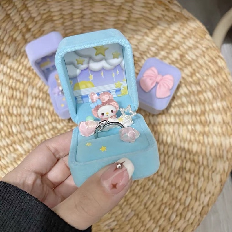 Bộ nguyên liệu làm hộp nhẫn hoạt hình My Melody Kuromi dễ thương làm quà tặng