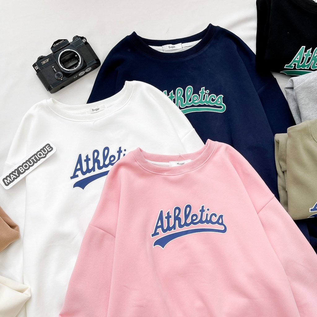[HÀNG CÓ SẴN] Áo nỉ dài tay May Boutique áo nỉ oversize in chữ Athletics ABS21A_109.039 | BigBuy360 - bigbuy360.vn