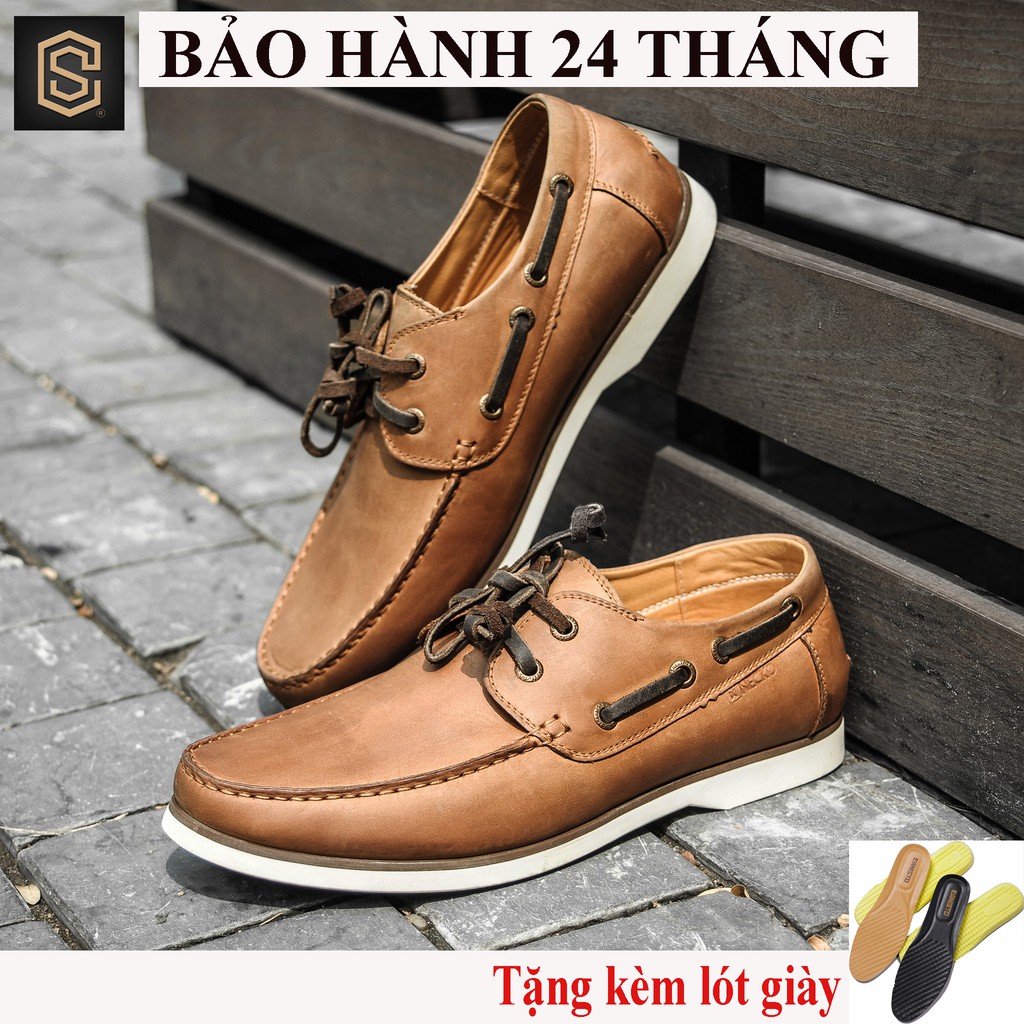 CT Giày lười nam công sở - giầy boat da bò thật nguyên tấm, đế cao su CHEAPSTORE - CS449 (bảo hành 24 tháng) *