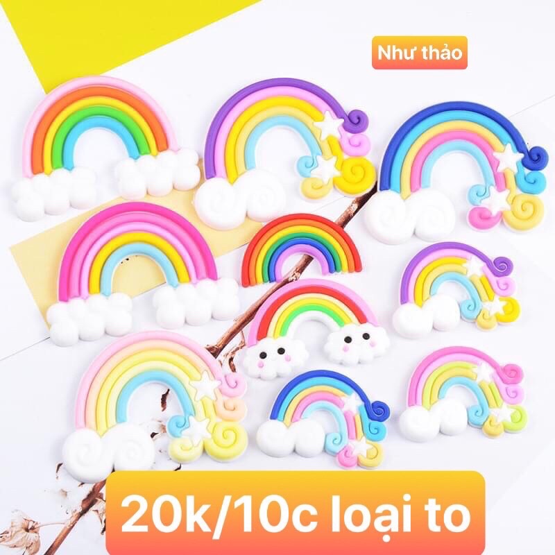 SÉT 10 chiếc CẦU VỒNG SU NHÍ ttang trí bánh kem