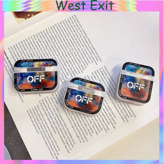 Cool simple street off white pvc hard AirPods case AirPods 3 case AirPods Pro case Apple Bluetooth earphone case