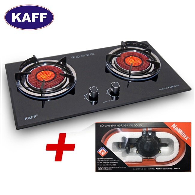 COMBO Bếp gas âm hồng ngoại Kaff KF-208i + Bộ dây van ngắt gas tự động Namilux