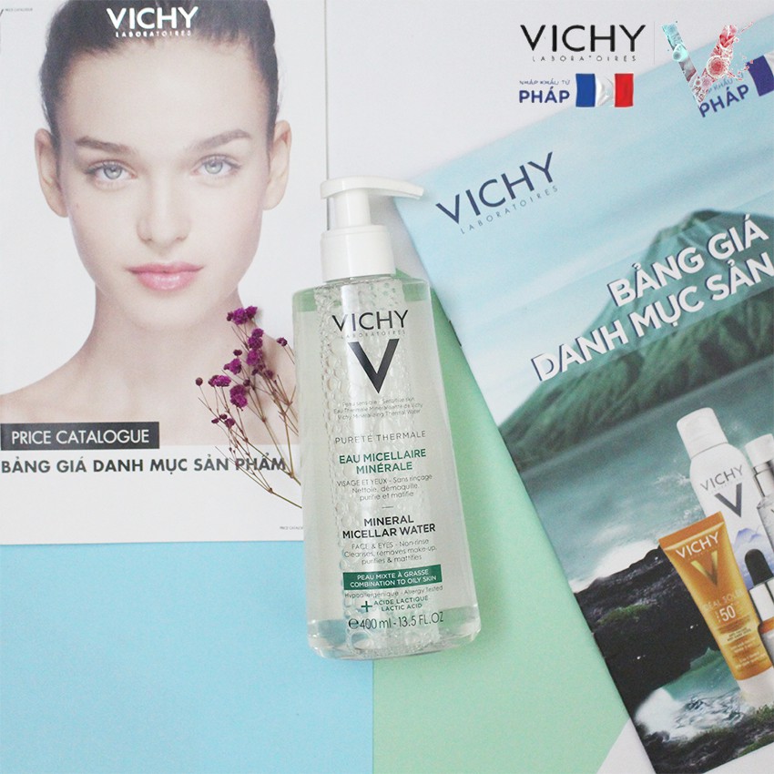 [NHẬP KHẨU-TEM PHỤ] Nước tẩy trang VICHY dành cho da nhạy cảm - da dầu và da hỗn hợp  400ml