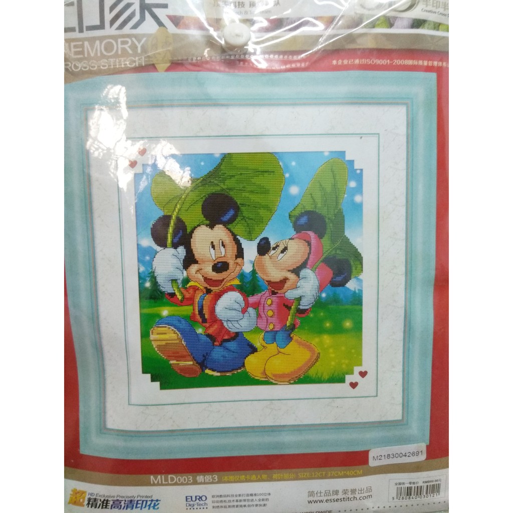 Tranh thêu chữ thập 3D chuột mickey