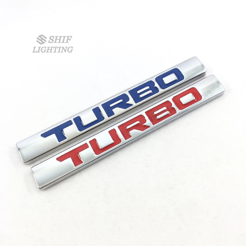 Logo họa tiết Turbo chất liệu kim loại trang trí xe hơi độc đáo