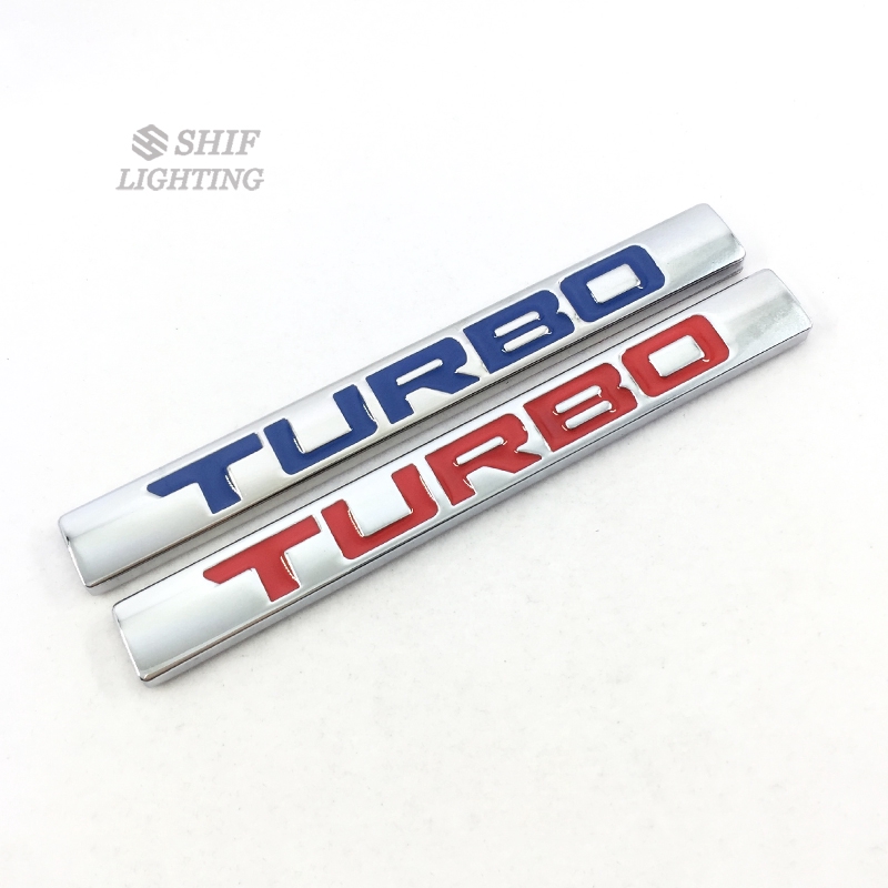 Logo &quot; turbo &quot; bằng kim loại dán trang trí xe hơi