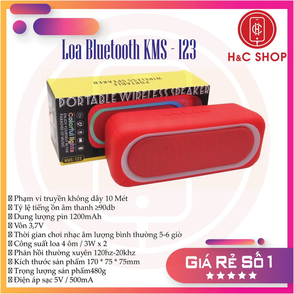 (Bảo hành 06 tháng) Loa bluetooth KIMISO KMS-123 Phiên Bản 2021