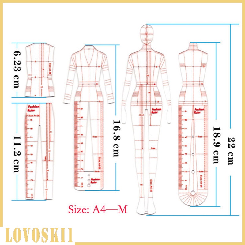 Bộ thước vẽ hình thời trang vẽ phác thảo chất lượng