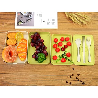 HCM - Hộp cơm kiểu Nhật 3 tầng (nhựa lúa mì)