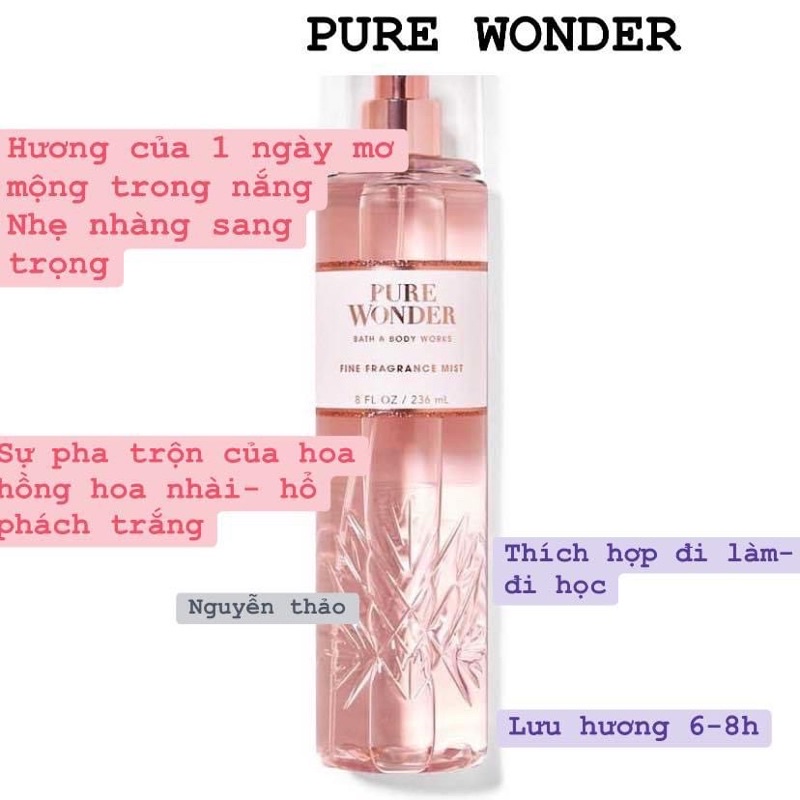 Trả order xịt body mist BBW