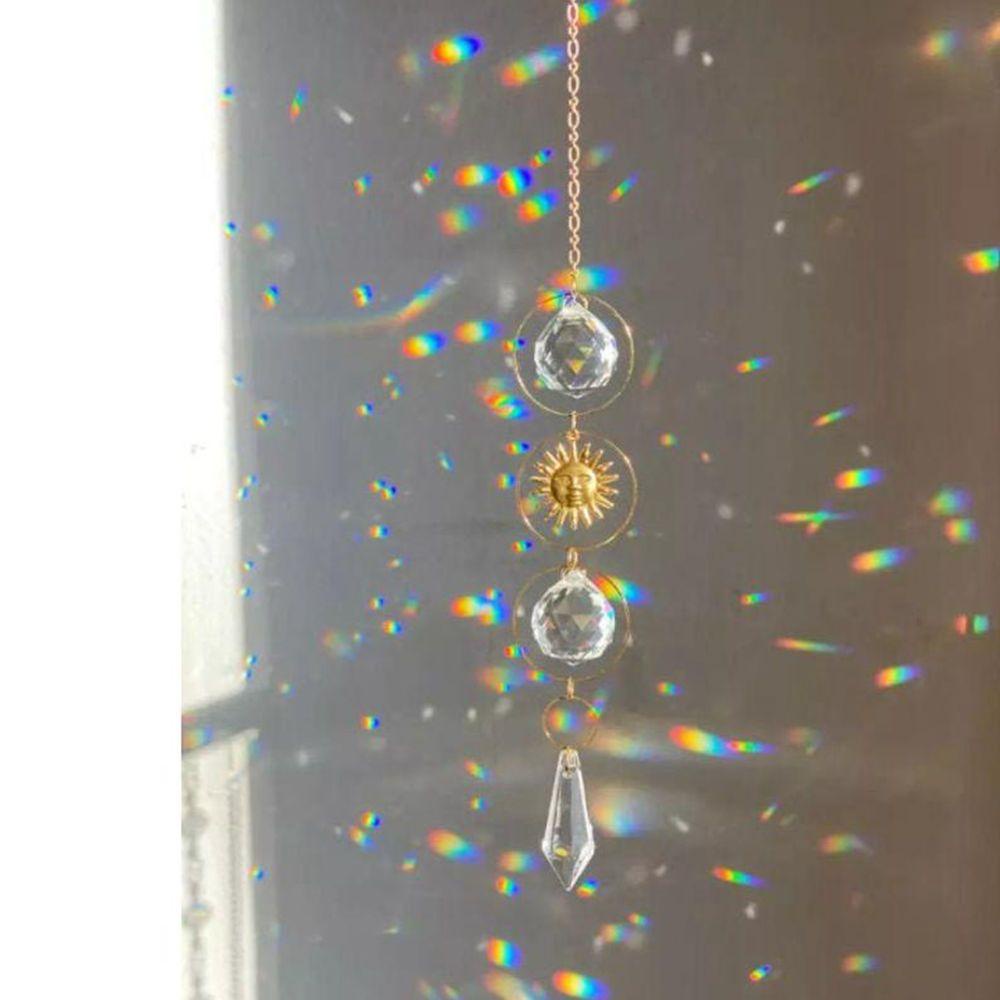 DARNELL Lưới Bắt Giấc Mơ Đính Pha Lê Nhiều Màu Treo Cửa Sổ Xe Hơi