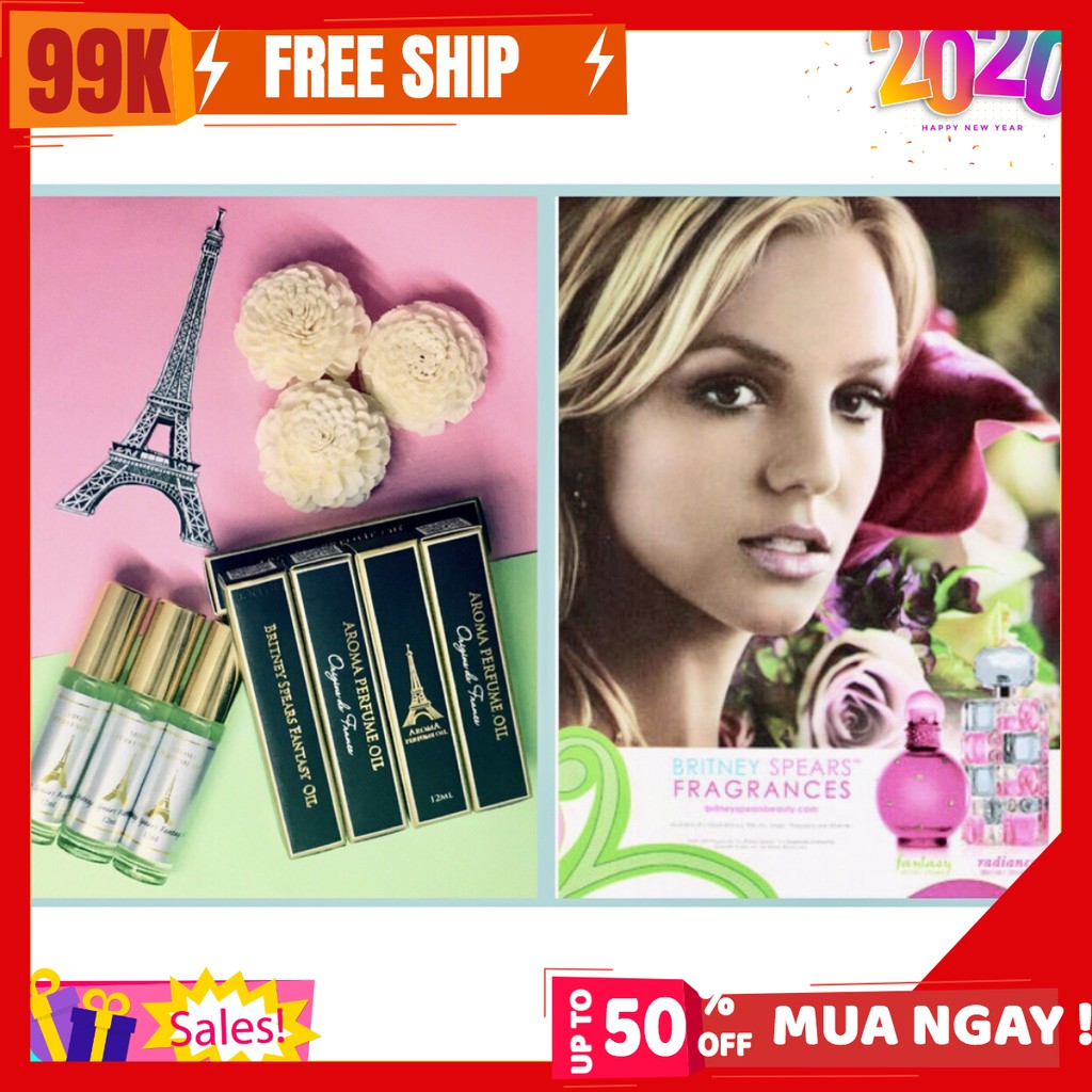 [BÁN GIÁ GỐC] Tinh dầu nước hoa Pháp Britney Spear Fantasy lăn 12ml hàng chính hãng nhập khẩu - hàng Nhập khẩu