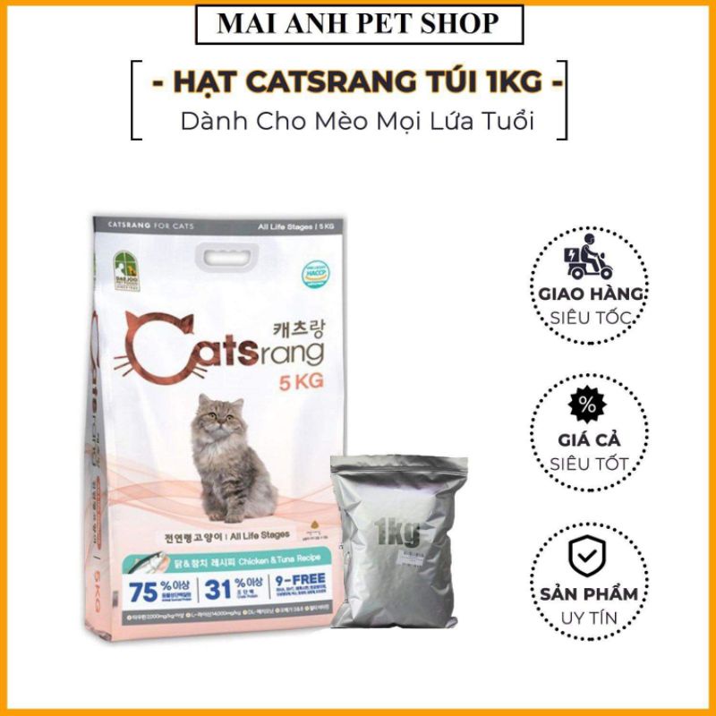Thức Ăn Cho Mèo Hạt Khô Catsrang,Apro IQ,Minino,Me-0 + tặng kèm 1 pate ciao súp thưởng cho mèo.