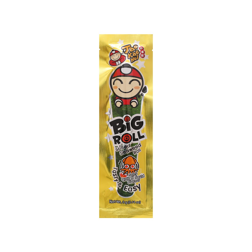 Snack rong biển vị mực Tao Kae Noi Big Roll gói 3g