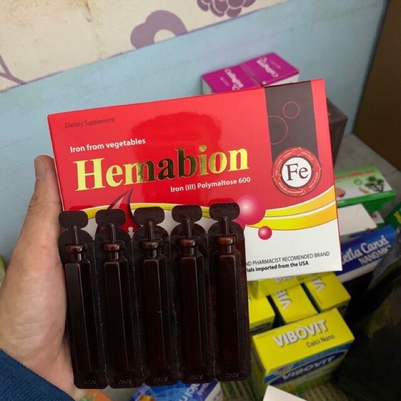 HEMABION giúp bồi bổ máu cho trẻ em, phụ nữ mang thai và sau sinh - Hộp 20 ống (10ml) | BigBuy360 - bigbuy360.vn