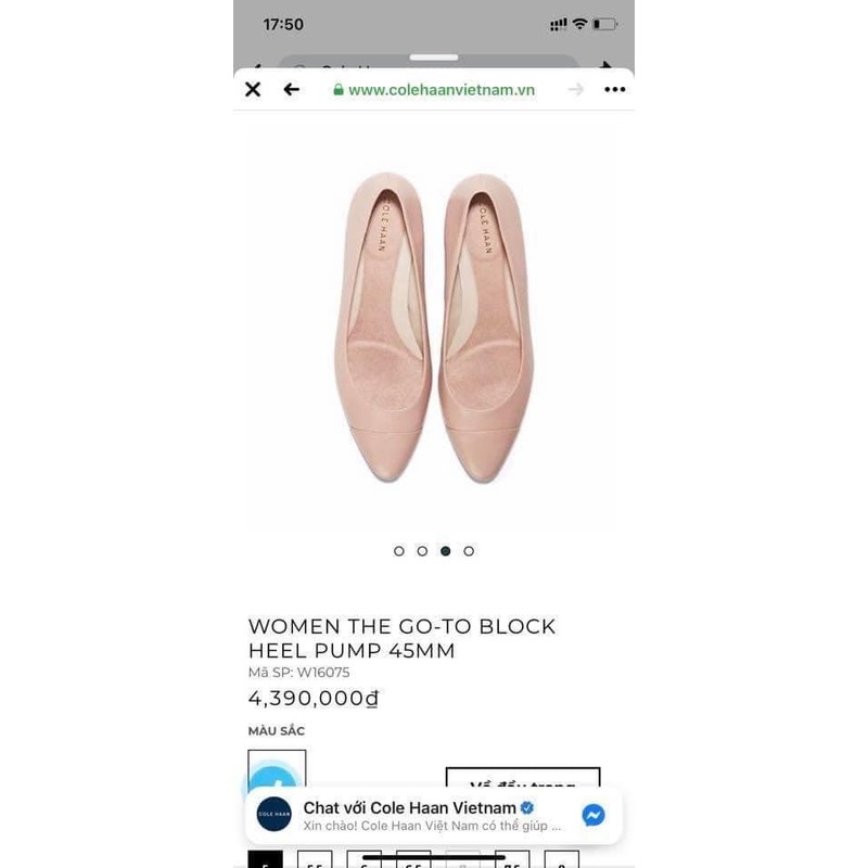 Go to block heel pump Cole Haan - order đợt đầu - sz 7.5