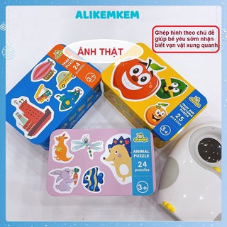 Đồ Chơi Ghép Hình 𝐂𝐇𝐎̣𝐍 𝐌𝐀̂̃𝐔] Xếp Hình 2 Mảnh Cho Bé