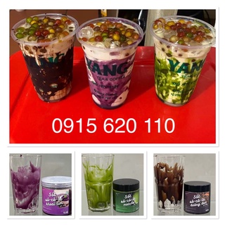 Set 2 hộp Sốt socola phết thành ly (Khoai tím, Matcha, đường đen)