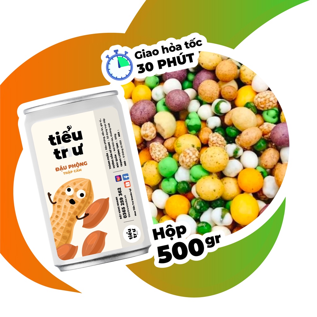 Đậu phộng da cá mix vị thập cẩm đặc biệt | Lọ 420g | Ăn vặt Tiểu Trư Snacks Hà Nội ngon rẻ
