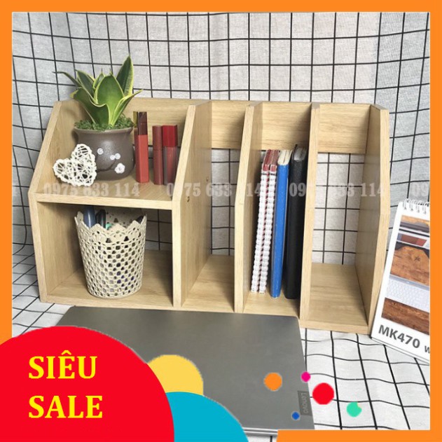 Kệ sách để bàn ❤️FREESHIP❤️ Kệ gỗ để hồ sơ văn phòng nhiều ngăn, nhỏ gọn siêu xinh (K3)