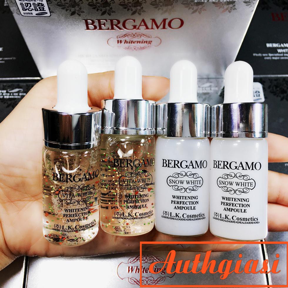 Serum Bergamo Snow White Vita dưỡng trắng \ Luxury Gold phục hồi da \ Pure Snail cấp ẩm 13ml