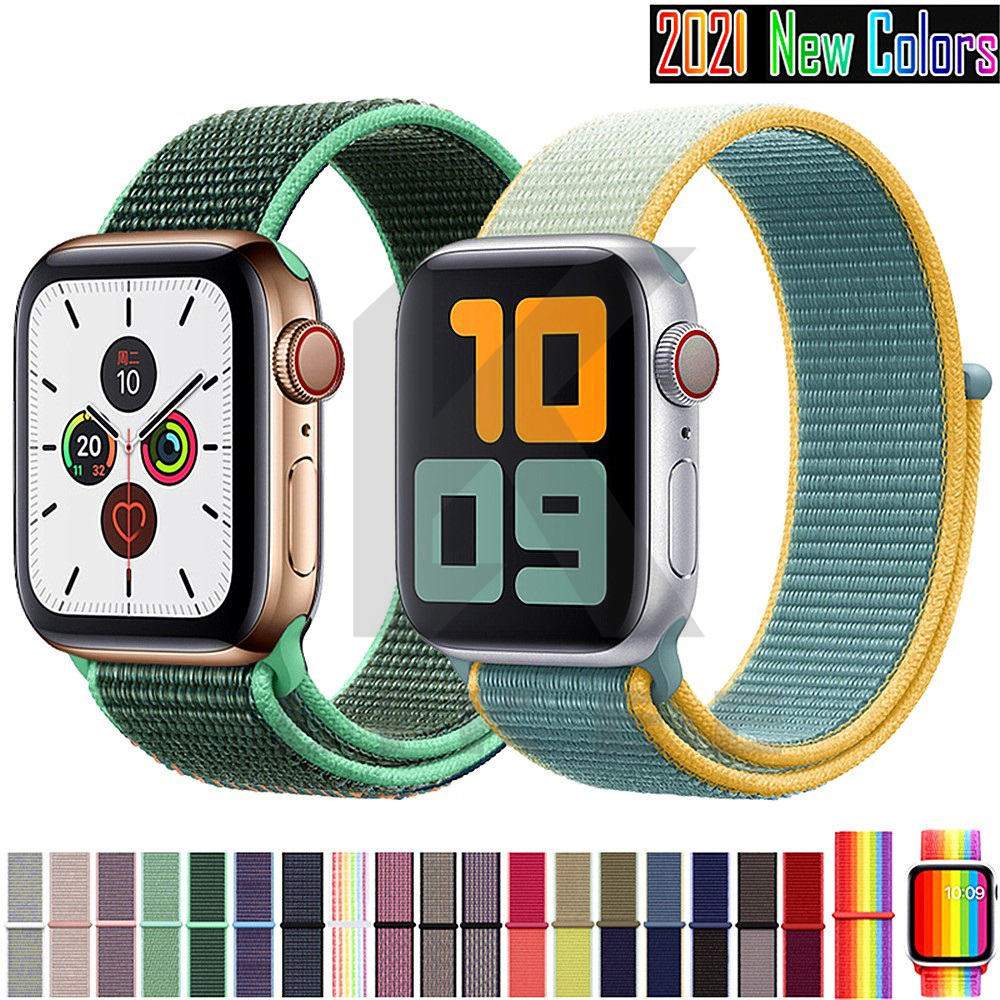 Nylon mềm thể thao thay thế dây đeo vòng đeo tay Vòng đeo tay Apple Watch Band iWatch Series 6 5 4 3 2 1 SE Đối với Apple Watch Strap Band 38mm/40mm/41mm 42mm/44mm/45mm / T500 / T5 / W26 / T55 / W34 / F10 / FK88 / W26 +