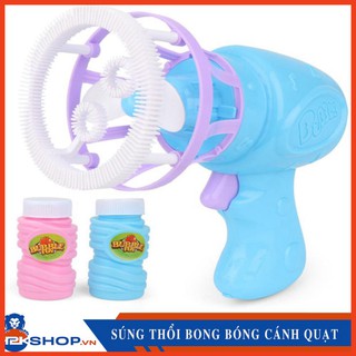 Súng Bắn Bong Bóng Xà Phòng 4 Nòng Có Quạt Dùng Pin