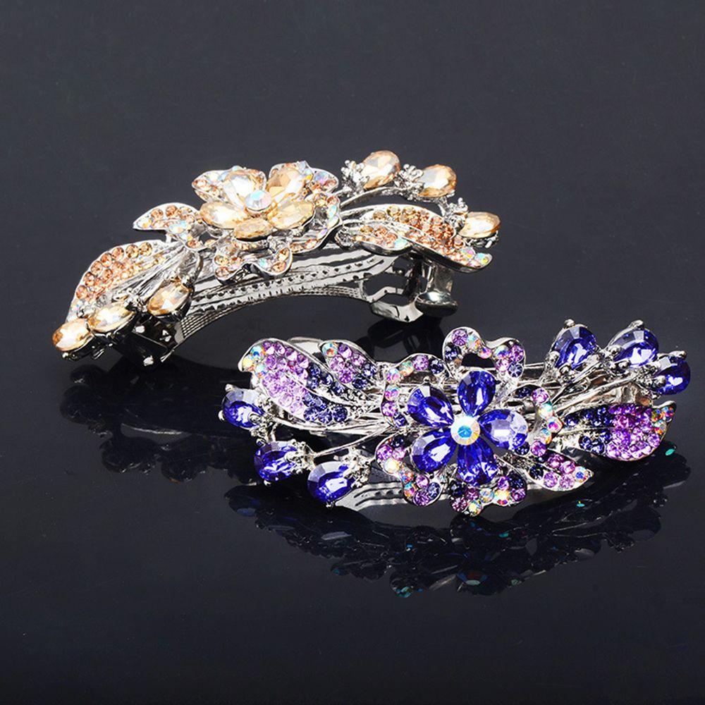 Kẹp Tóc Đuôi Ngựa VANES1 Họa Tiết Hoa Vintage Đơn Giản Giá Đỡ