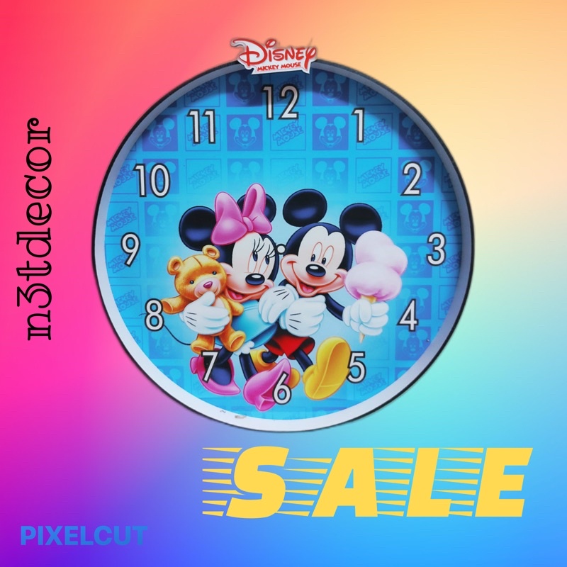 ĐỒNG HỒ TREO TƯỜNG mickey - 30cm - trang trí phòng cho bé