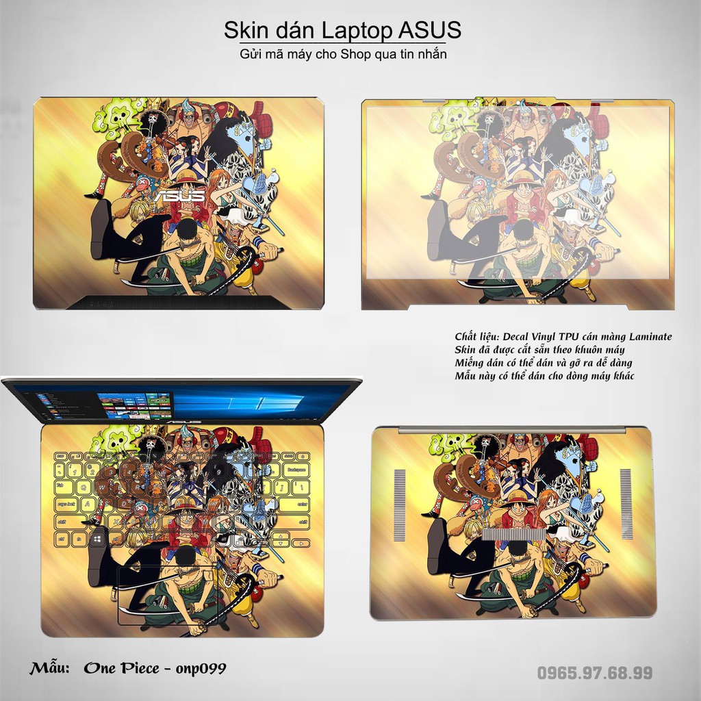 Skin dán Laptop Asus in hình One Piece _nhiều mẫu 9 (inbox mã máy cho Shop)