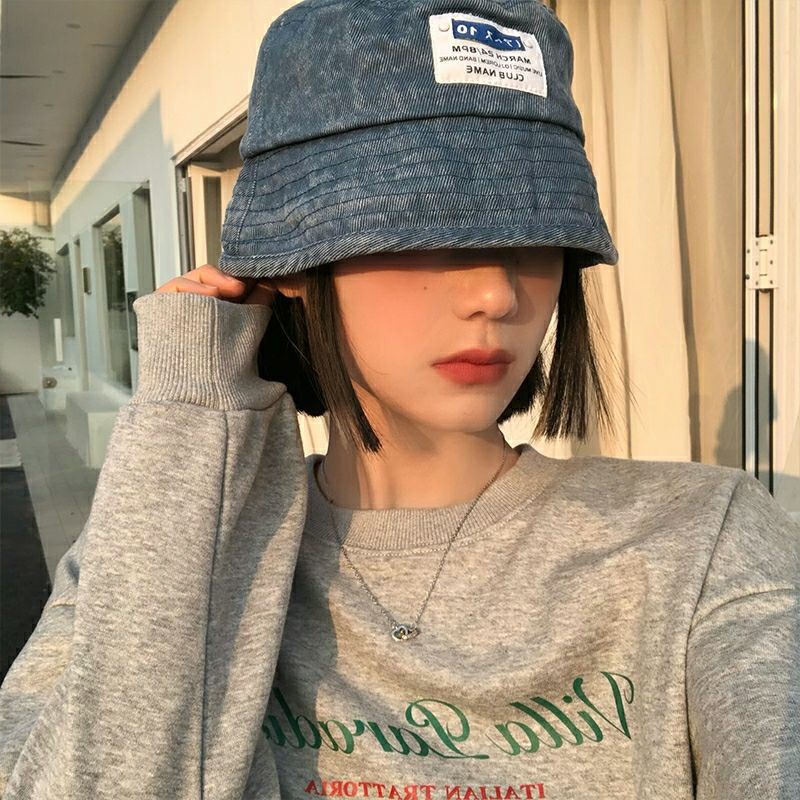 Nón Tai Bèo Chống Nắng Phong Cách Cao Bồi Nhật Bản In Chữ Thời Trang Xuân Hè Cho Nữ