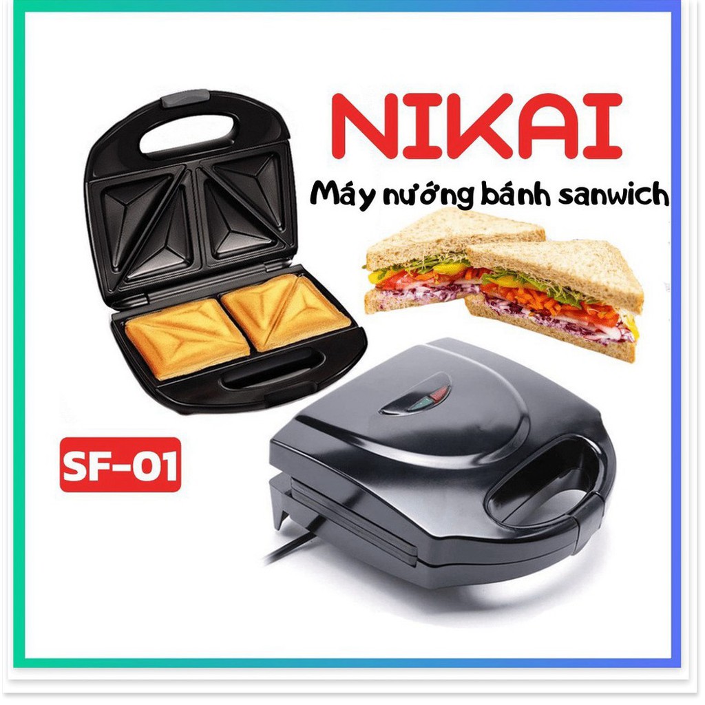 Máy Nướng Bánh Mì Sandwich - Máy Kẹp Nướng Bánh Hotdog Nikai SF01