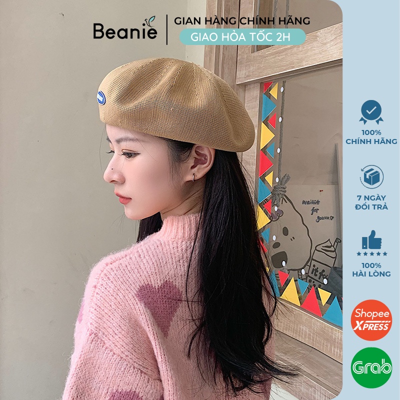 Mũ Nồi Trơn Nữ BEANIE Đội 4 Mùa Ulzzang, Nón Beret Phong Cách Hàn Quốc Retro - Mu Noi Bê rê Giá Rẻ Màu Be, Đen MN01