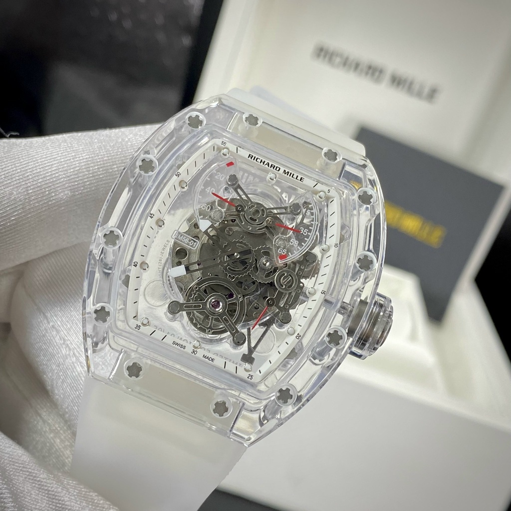 Đồng hồ nam Richard Mille RM56-01 ALL Sapphire Crystal 42mm máy cơ Thụy Sỹ