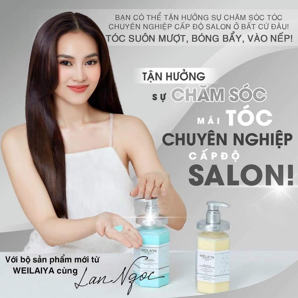 Bộ dầu gội Weilaiya phục hồi đa tầng Nấm Truffle 450mlx2chai-phục hồi hư tổn, sạch gàu