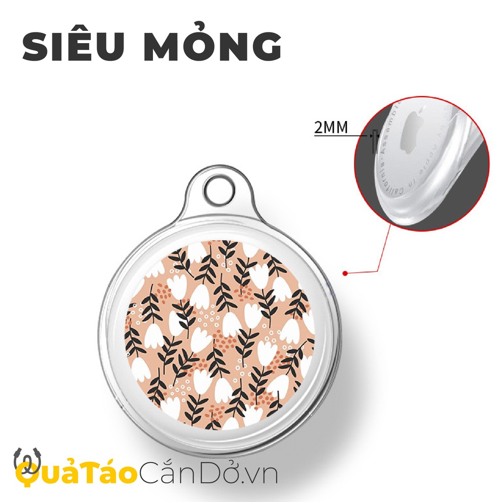 Case Airtag silicon CHỐNG SỐC - Ốp lưng, vỏ bảo vệ phong cách hoa lá cành SIÊU ĐẸP (TẶNG KÈM MÓC KHÓA)