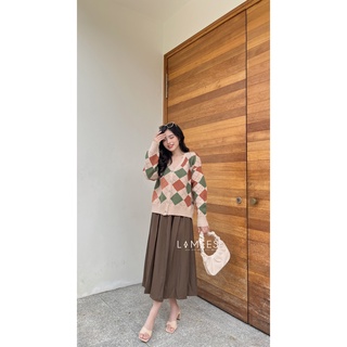 Lamees V-45 Áo len quả trám