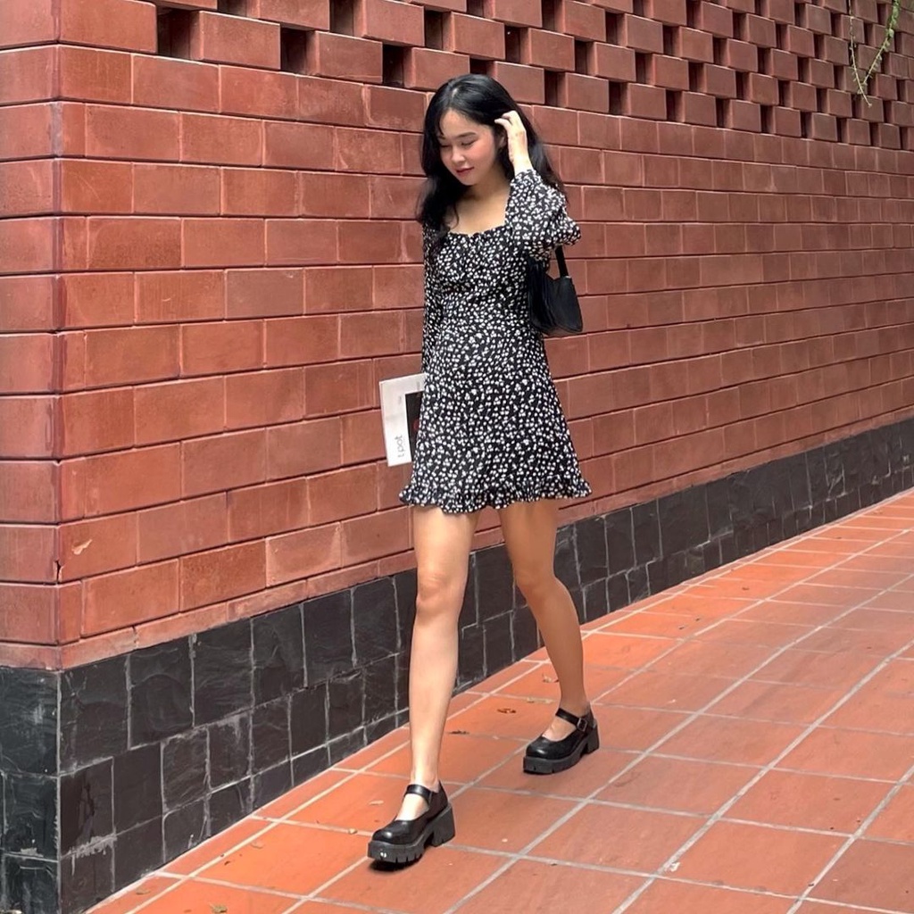 [Ảnh thật-video] Váy hoa nhí dài tay phối đuôi bèo Lichi Dress. | BigBuy360 - bigbuy360.vn