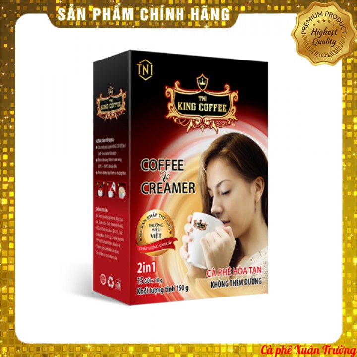 Cà phê hòa tan KING COFFEE 2IN1 Coffee & Creamer - Hộp 15 gói x 10g | BigBuy360 - bigbuy360.vn