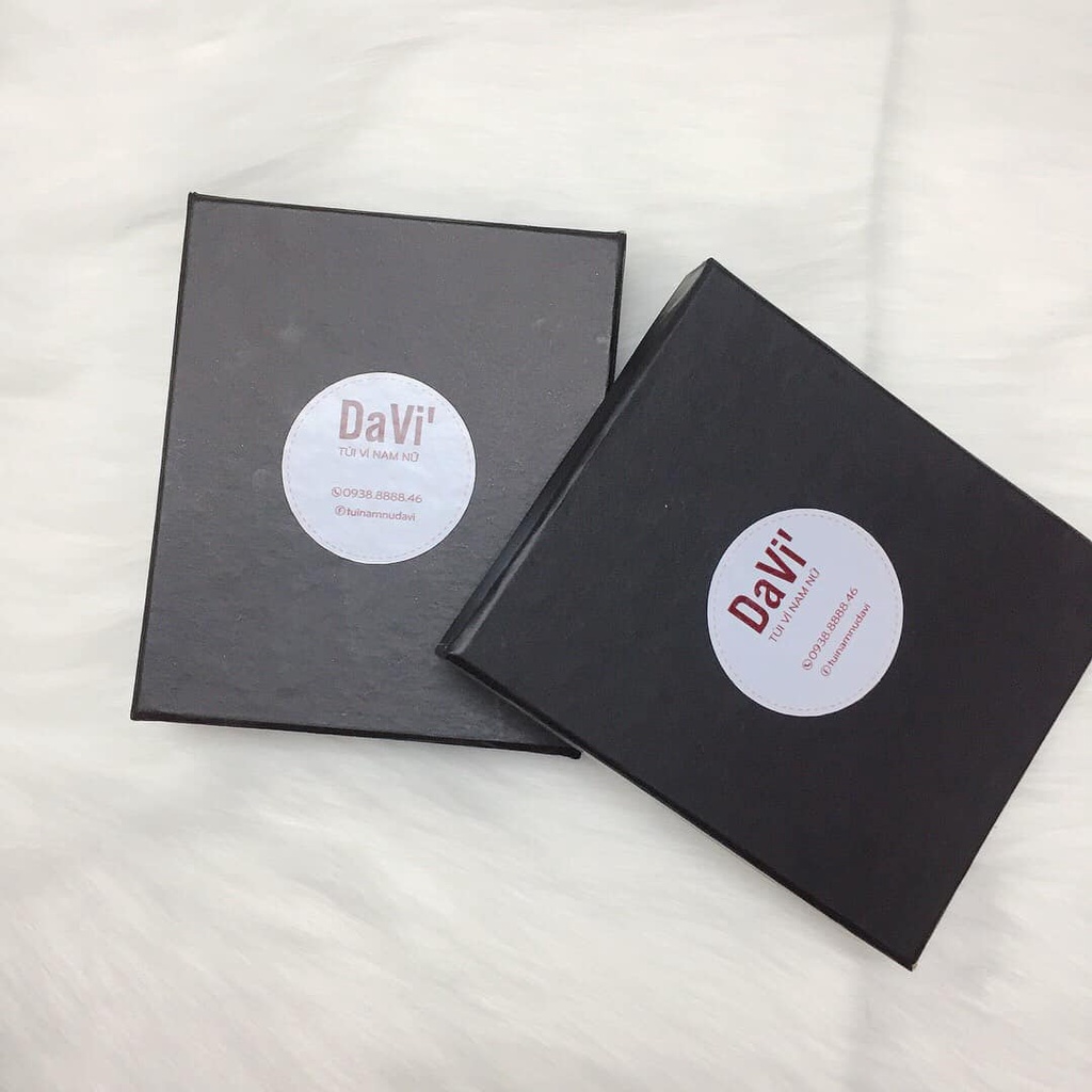 [Xả Tết] Ví Da Safiano đen phối trắng tinh tế, sang trọng FULLBOX