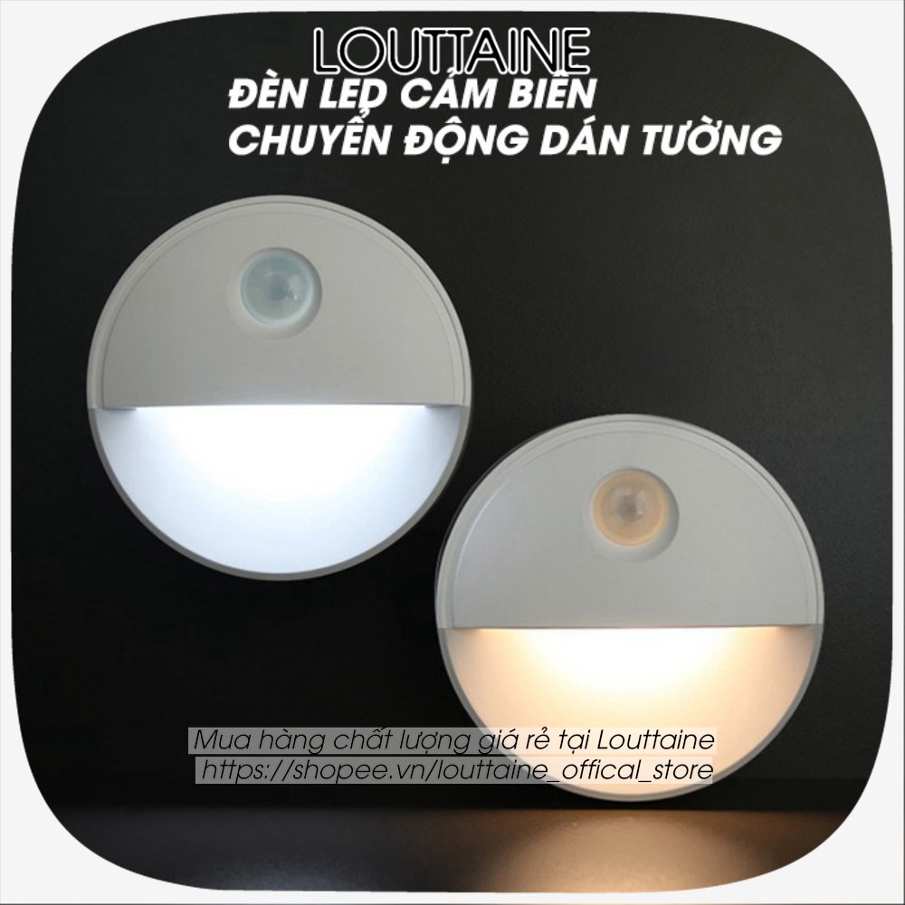 Đèn led cảm biến đèn ngủ cảm ứng chuyển động dùng pin AAA dán tường phòng ngủ cầu thang nhà bếp tiện lợi - Louttaine