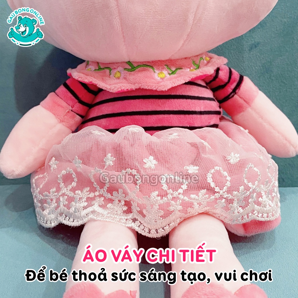 Thỏ bông mắt híp hồng siêu dễ thương