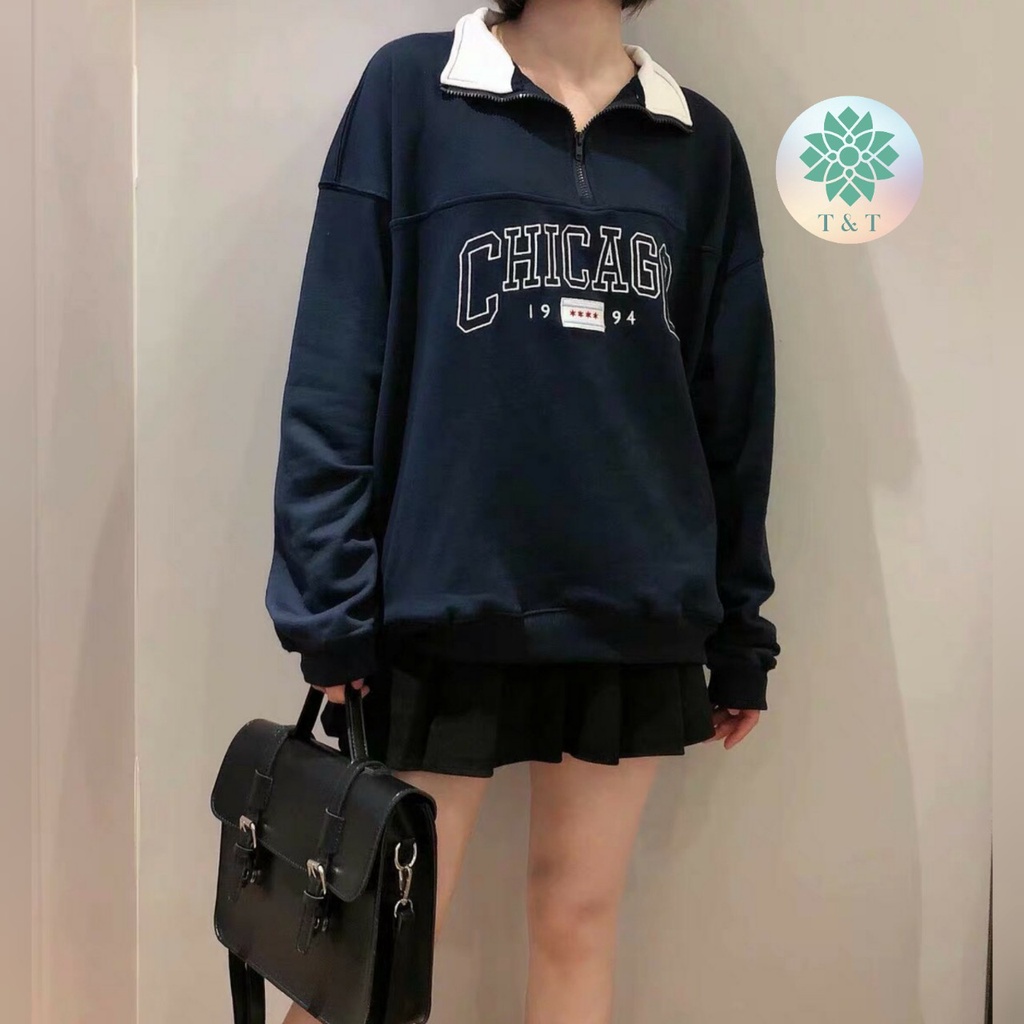 Áo sweater thêu chữ khóa cổ cá tính | BigBuy360 - bigbuy360.vn