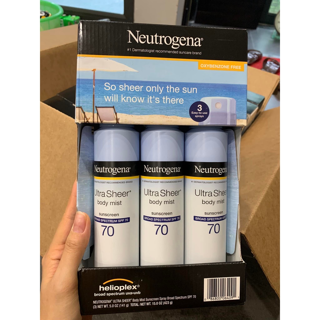 Kem chống nắng Neutrogena dạng xịt và kem bôi