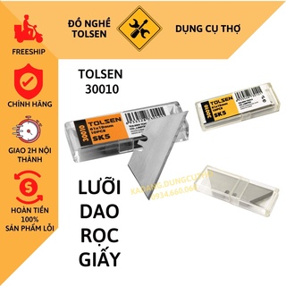 Lưỡi dao liền, lưỡi rọc giấy 61x19mm tolsen 30010 dùng cho dao tolsen 30007/ 30008/ 30019 10pcs blade set