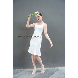 Đầm body cổ vuông sát nách đuôi cá màu trắng sang trọng by Dandelion
