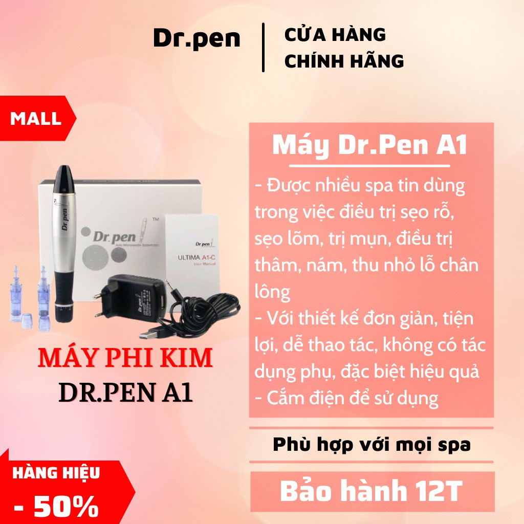 Máy Lăn Kim Cấy Phấn Dr Pen A1 cắm điện Chính Hãng (Tặng Kèm 2 đầu kim) chính hãng